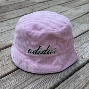 Adidas Pink Corduroy Y2K Style Bucket Hat